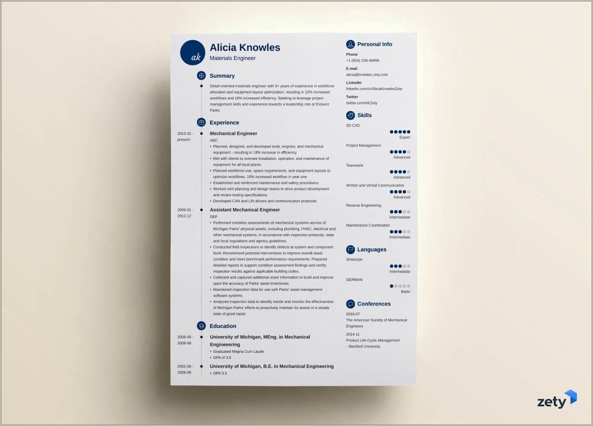 Creating A Resume With Only One Job