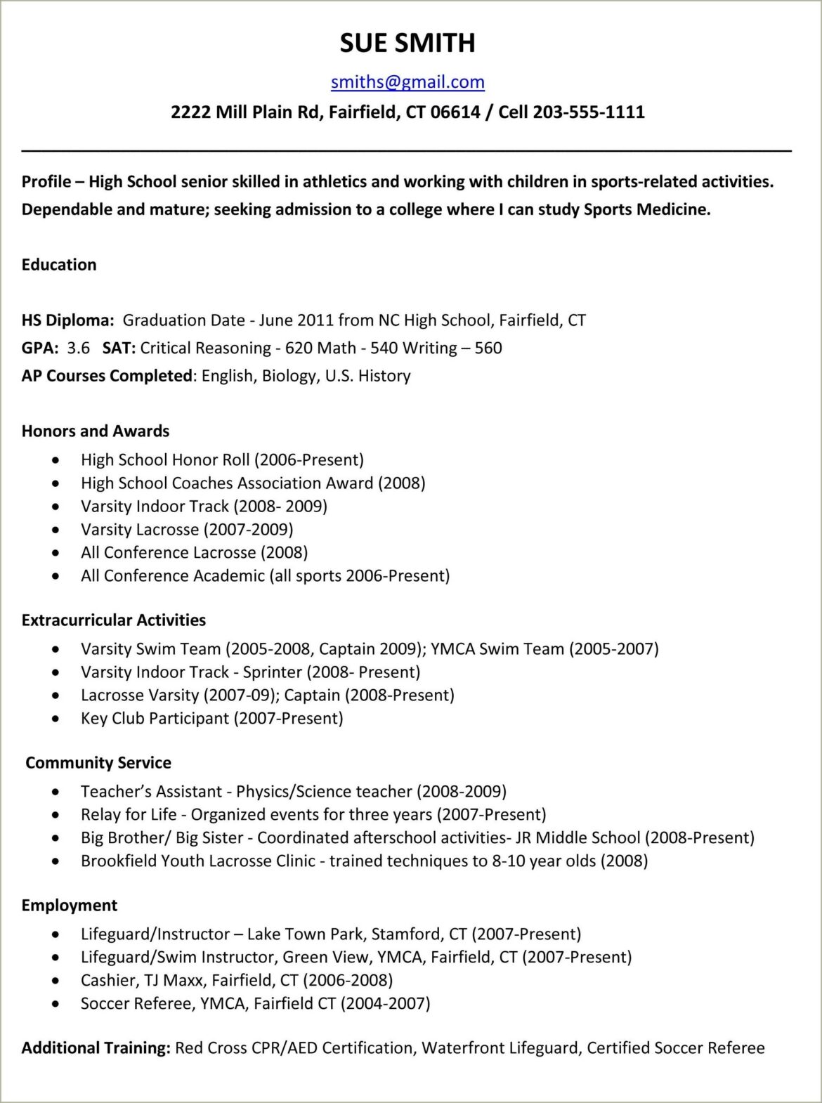 Creating Resumes For High School Students