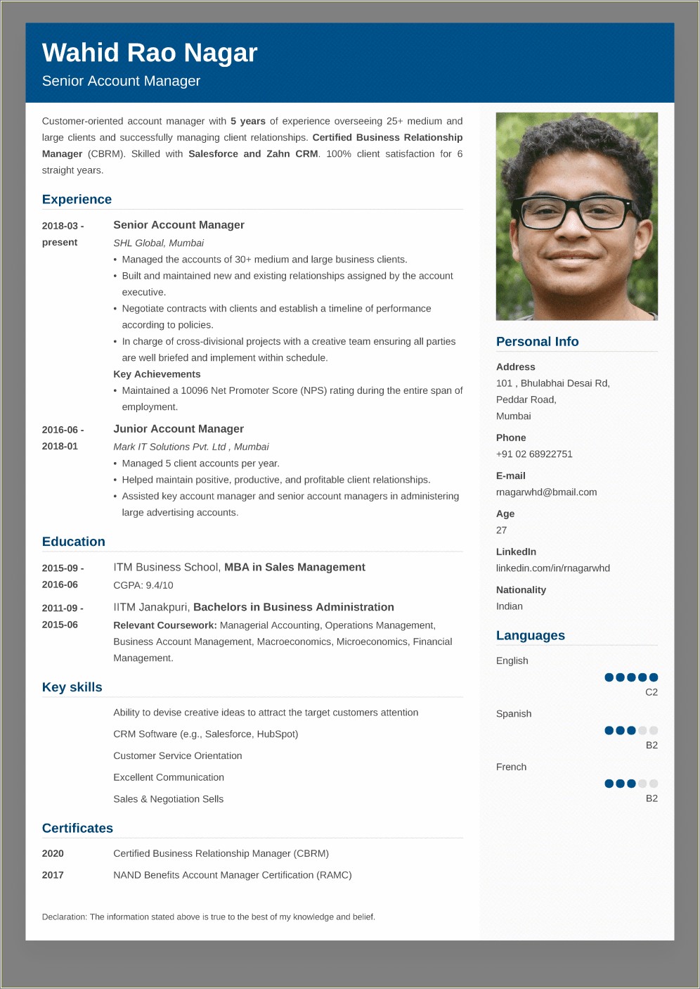Creative Professional Resume Maker Online Free