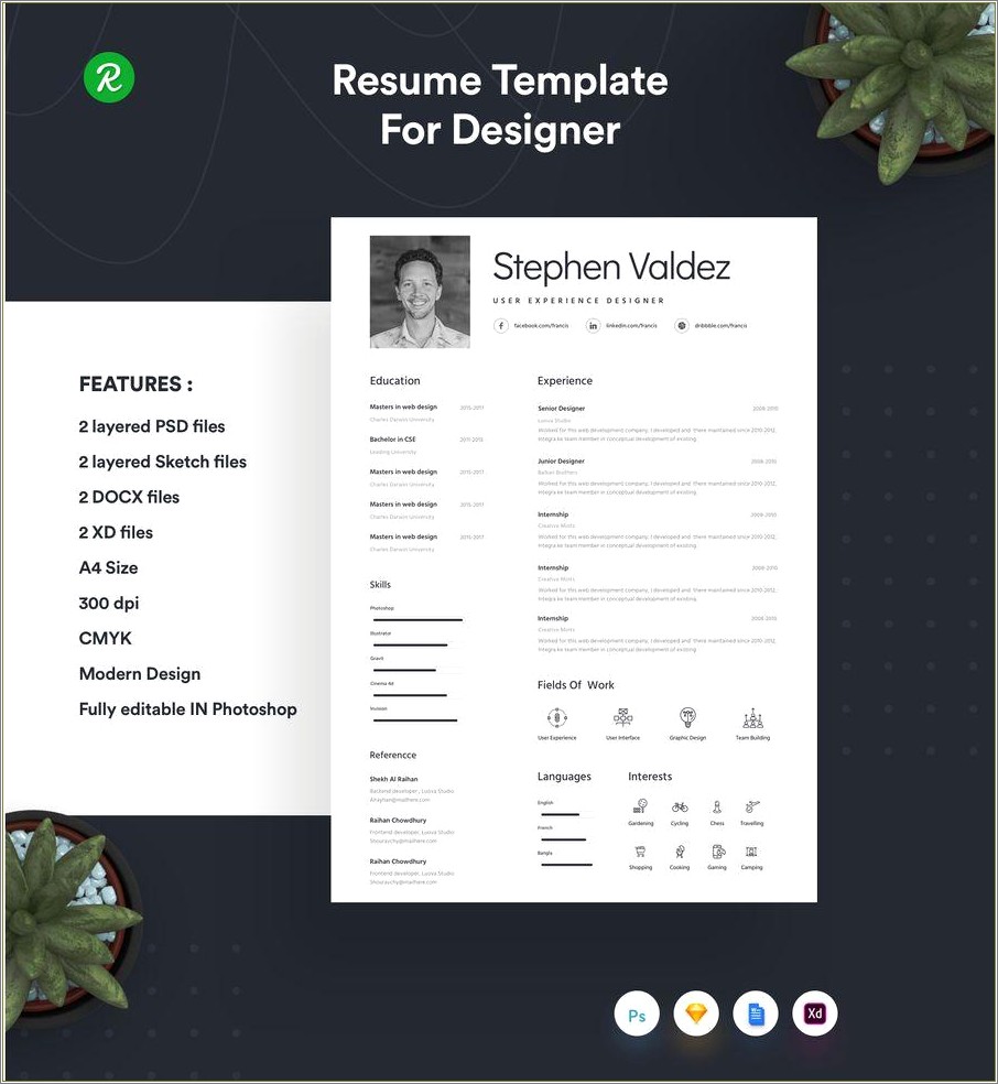 Creative Resume Cv Psd Template Cmyk Print Ready