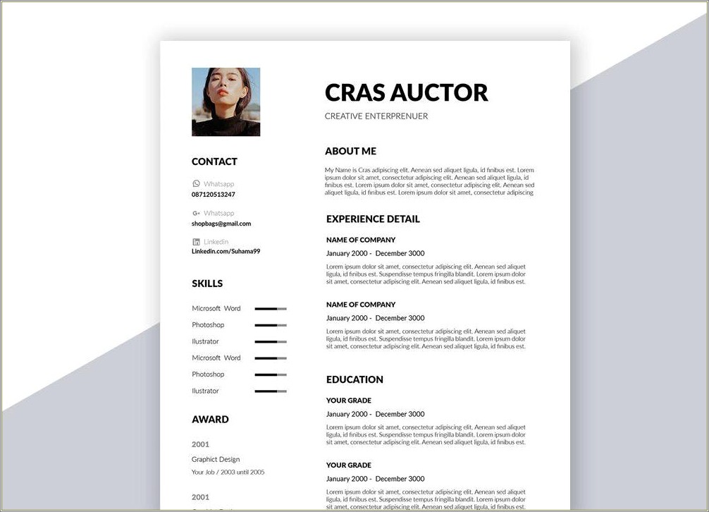 Creative Resume Format Download In Ms Word