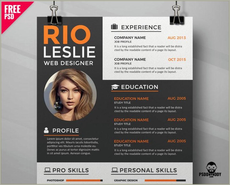 Creative Resume Psd Templates Free Download