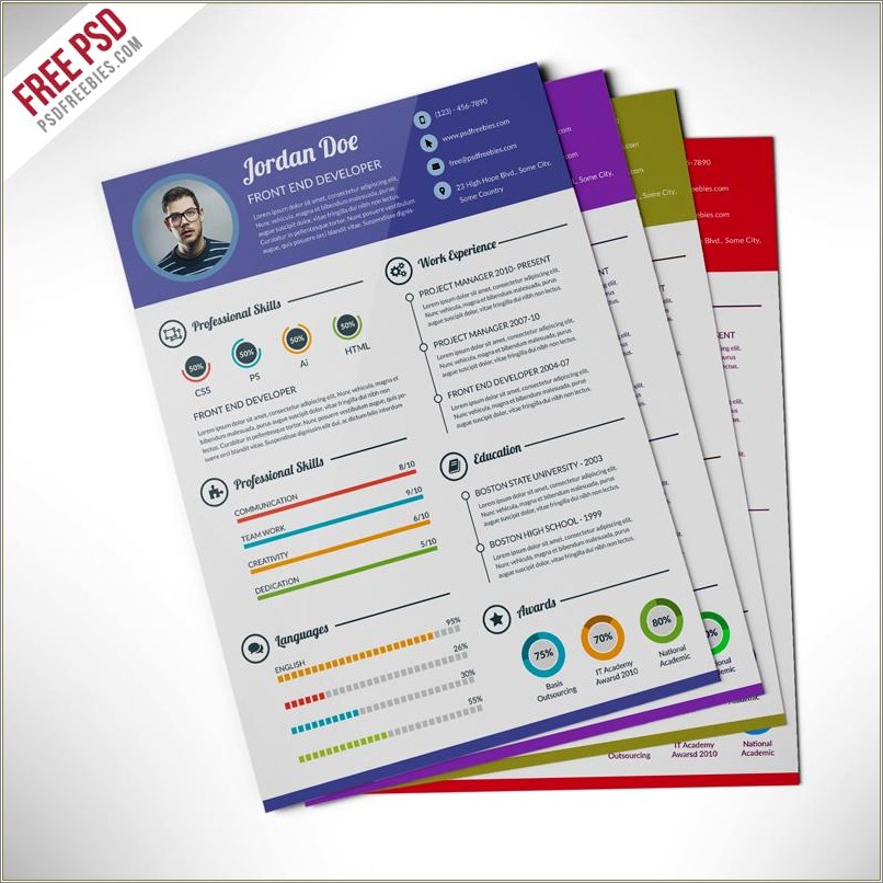 Creative Resume Template Free Download Psd