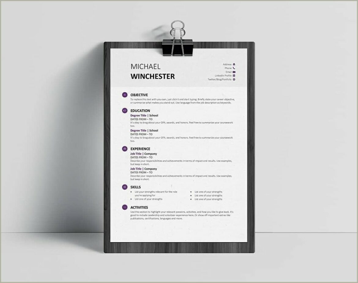 Creative Resume Templates For Microsoft Word Free Download