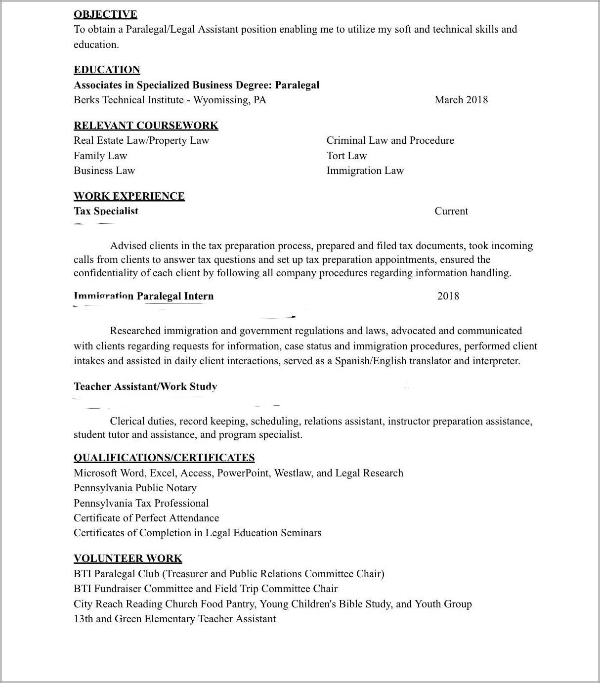 Criminal Justice Resume And Cover Letter