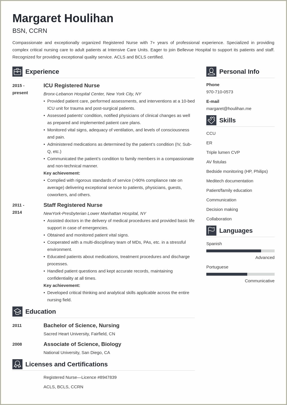 Critical Care Nurse Practitioner Description Resume