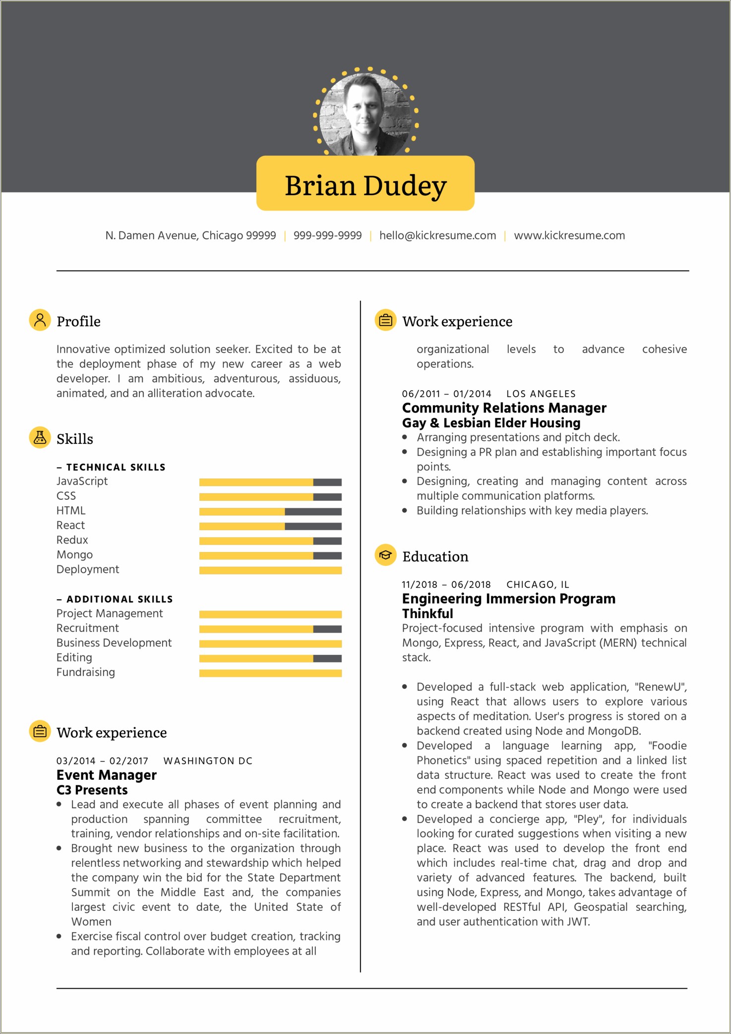 Cs Professional Resume Link Code Sample