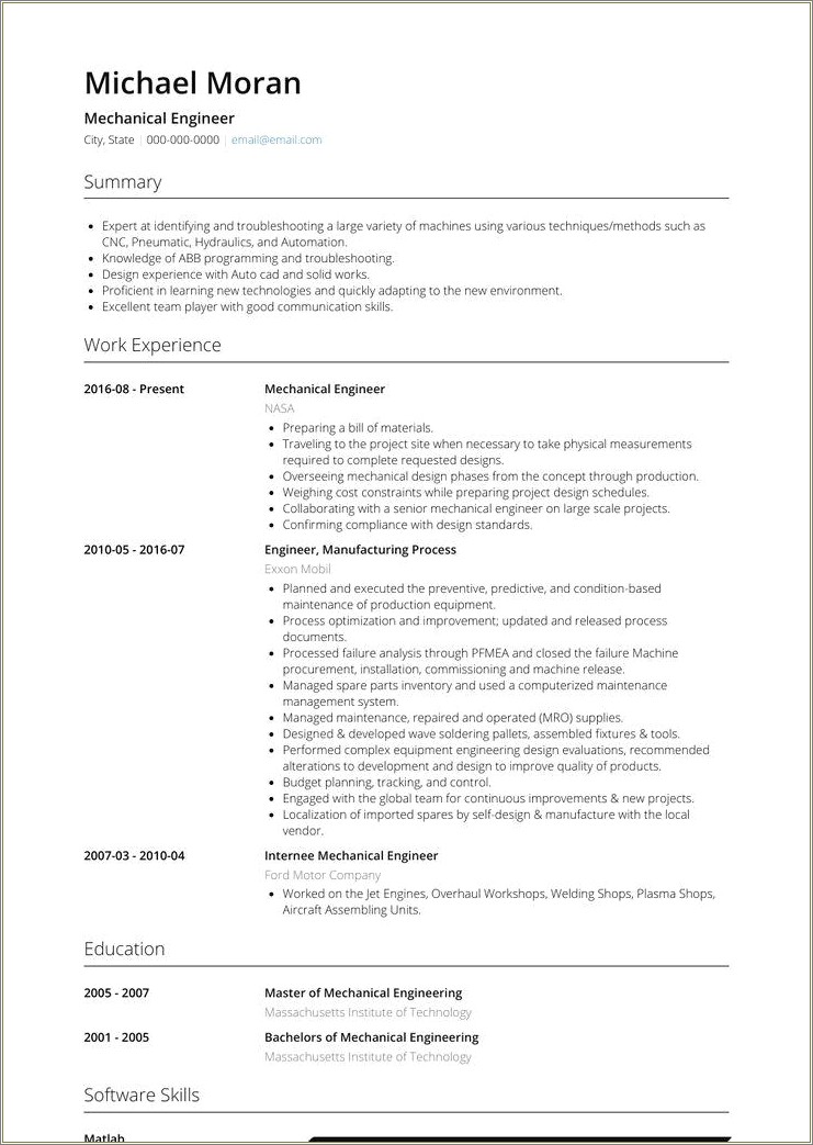 Csu Biomedical And Mechanical Engineering Resume Examples