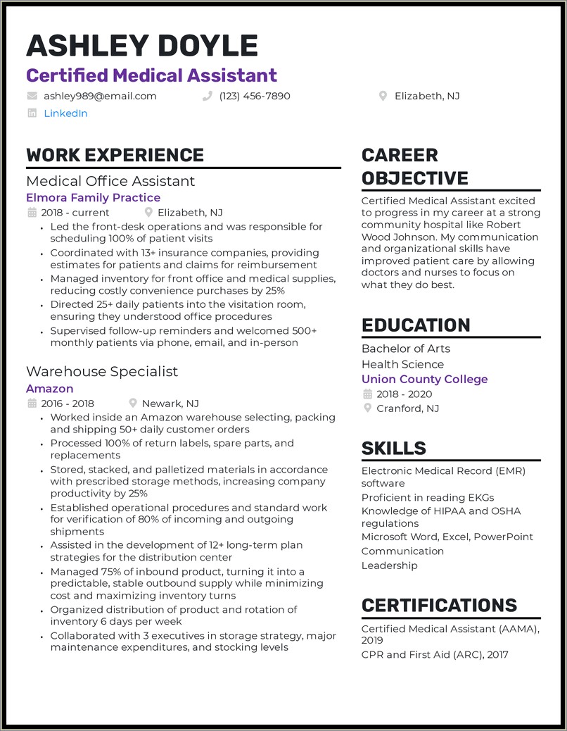 Customer Care Associate At A Hospital Resume Description