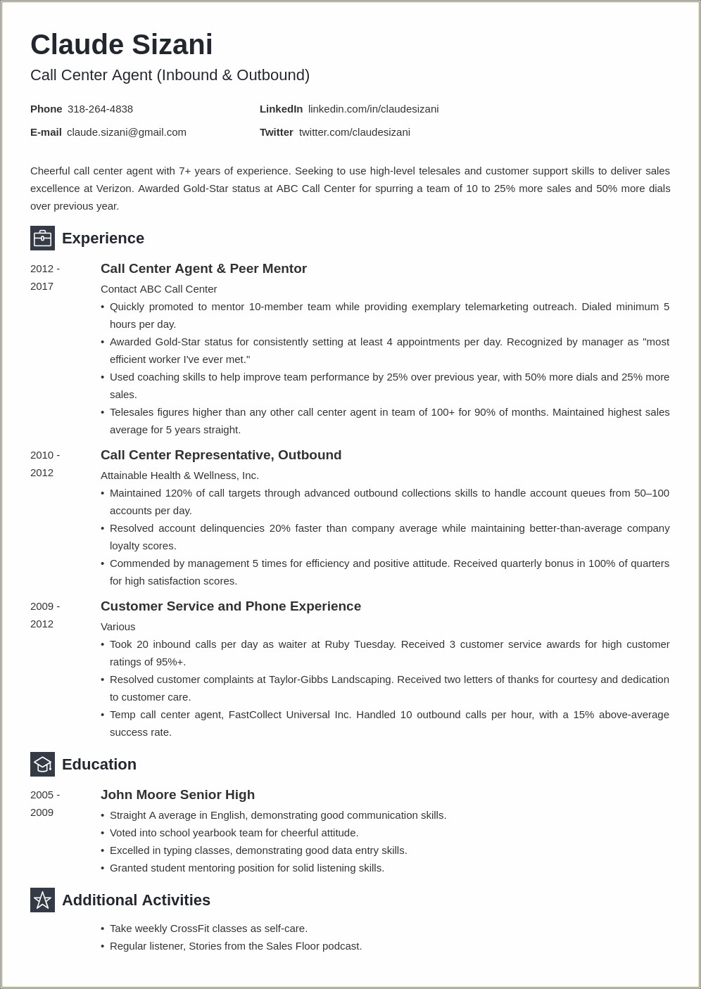 Customer Service 7 Years Experience Resume