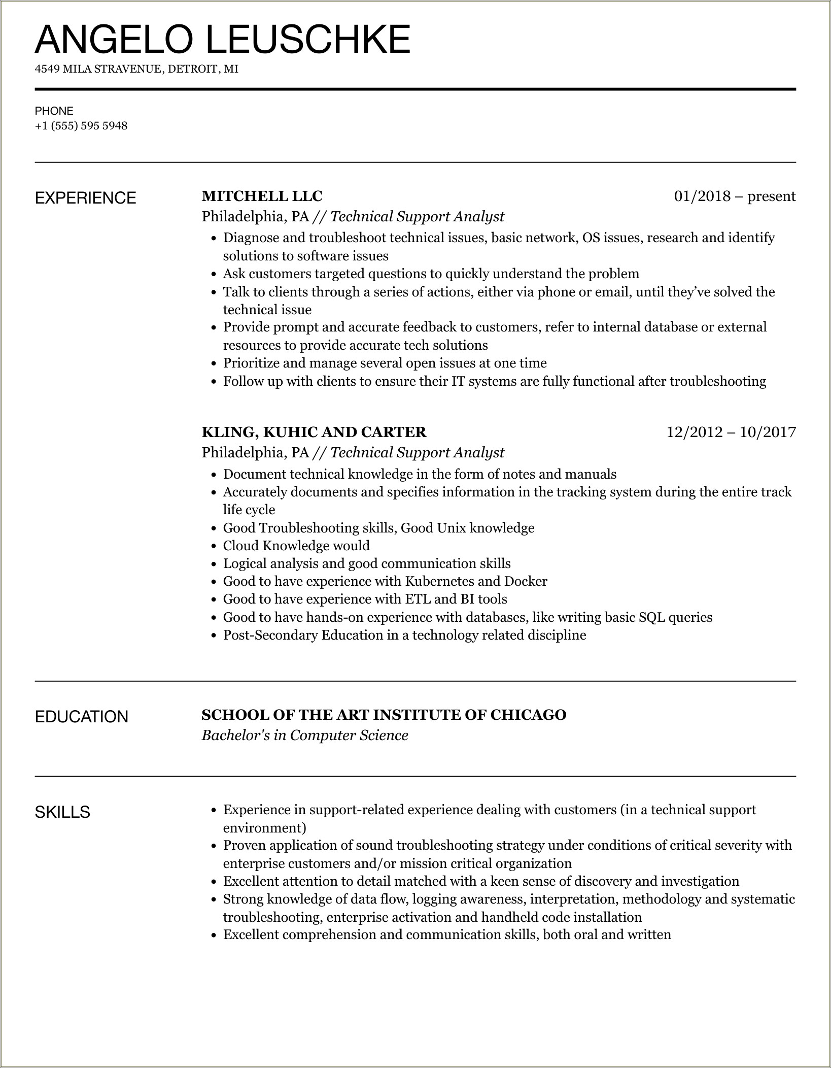 Customer Service Analyst Adp Resume Sample