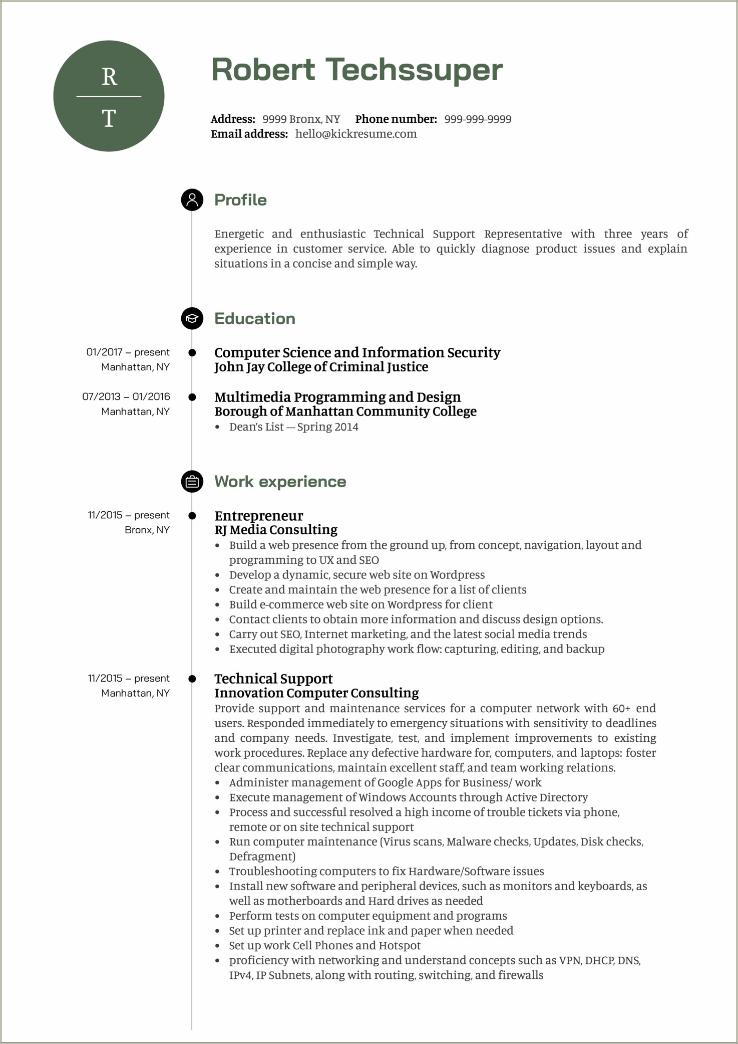 Customer Service Professional Profile Examples For Resume
