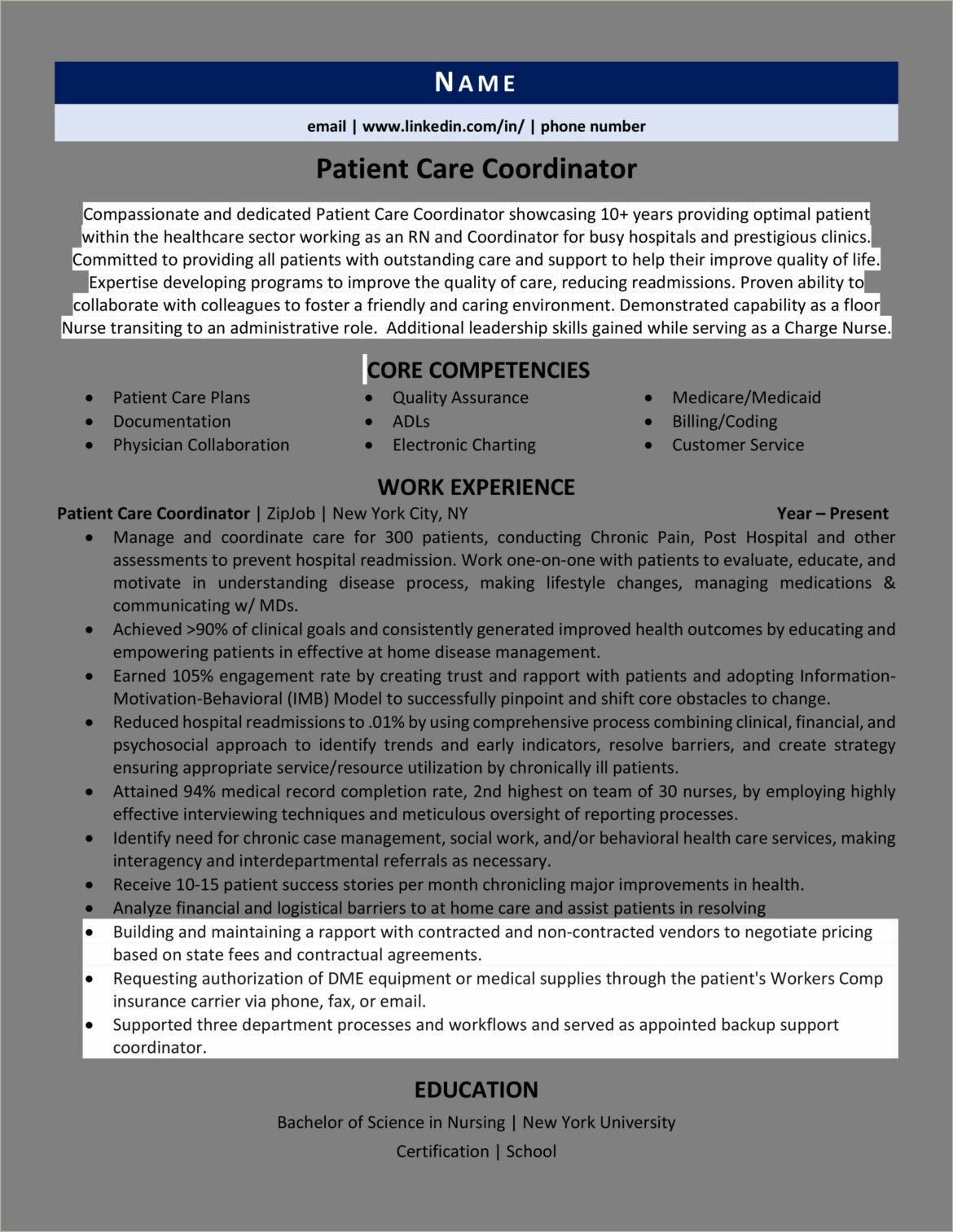 Customer Service Rep For Medicare Resume Description