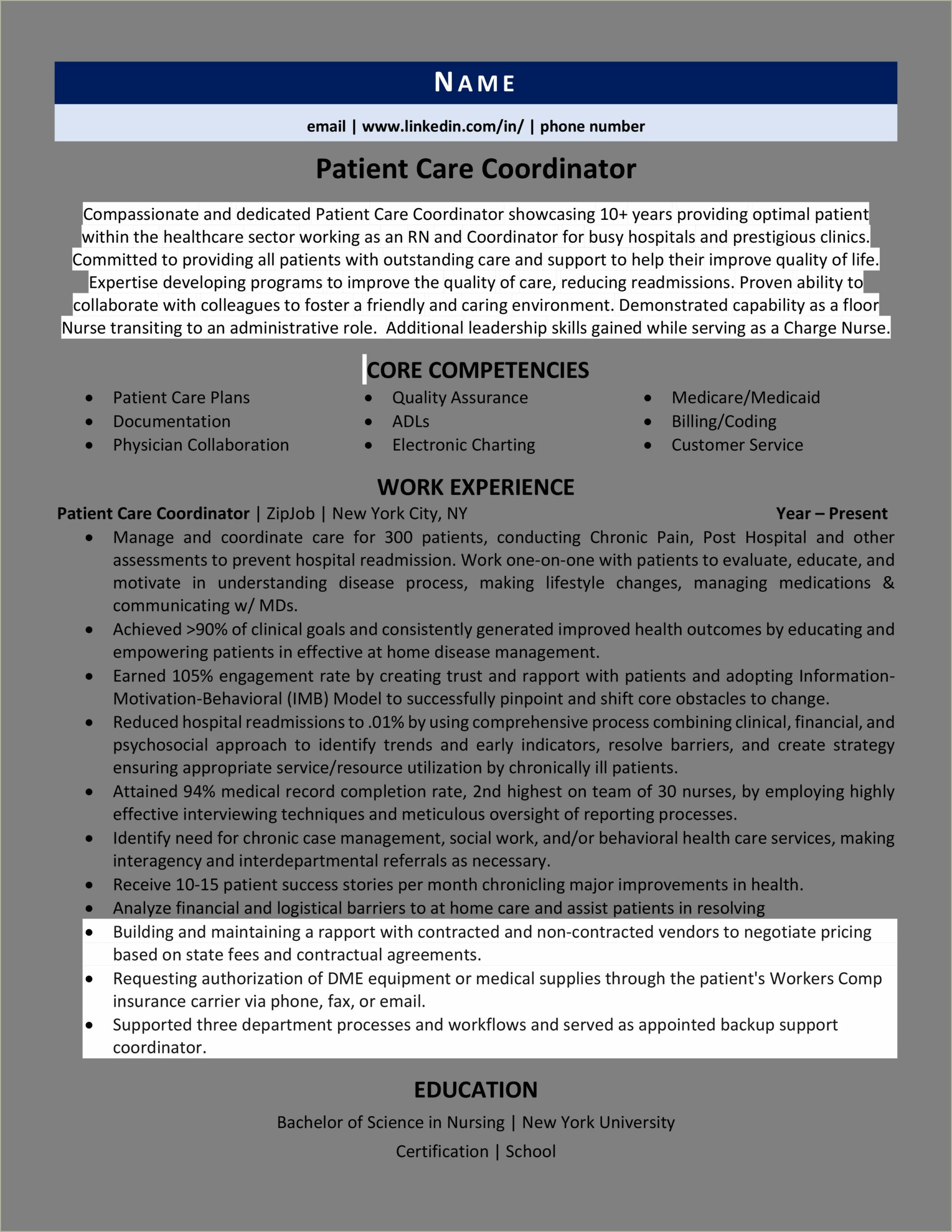 Customer Service Rep For Medicare Resume Description