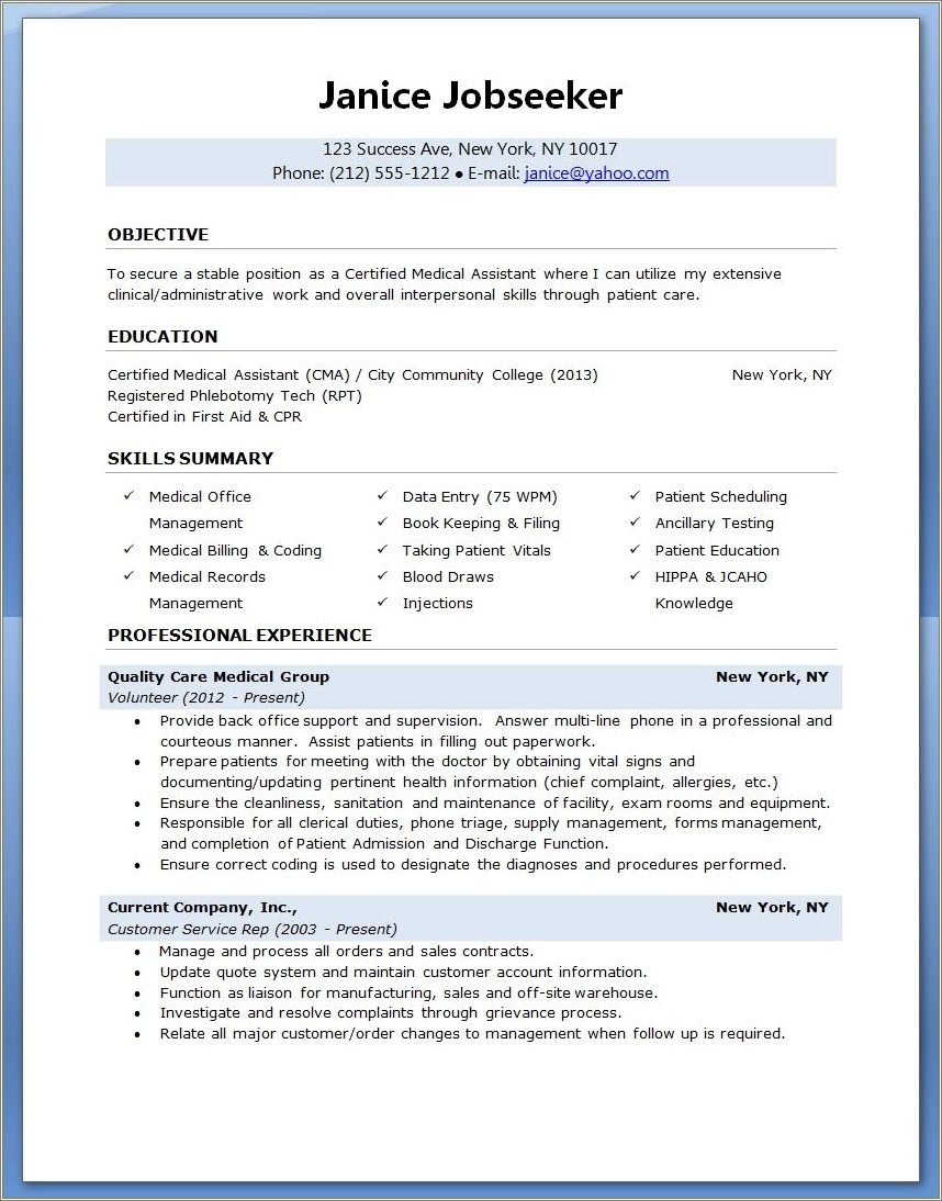 Customer Service Rep Job Description Resume