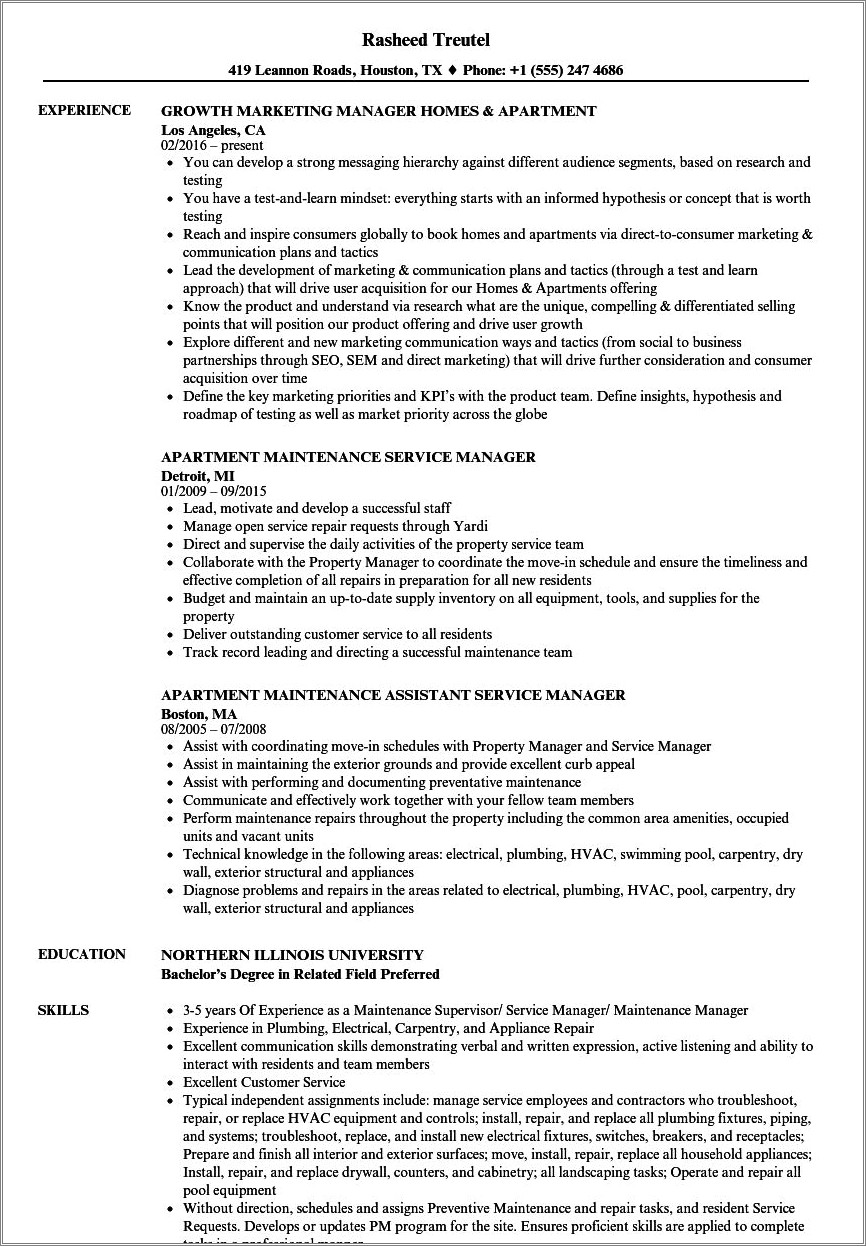 Customer Service Resume Sample For Apartment Leasing Agent