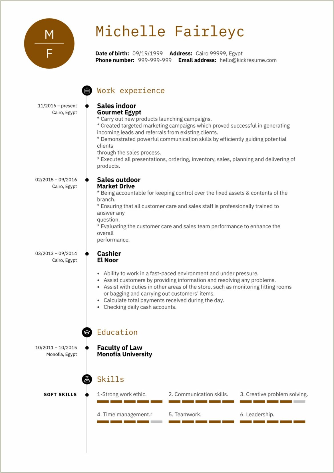 Customer Service Sales Representative Sample Resume