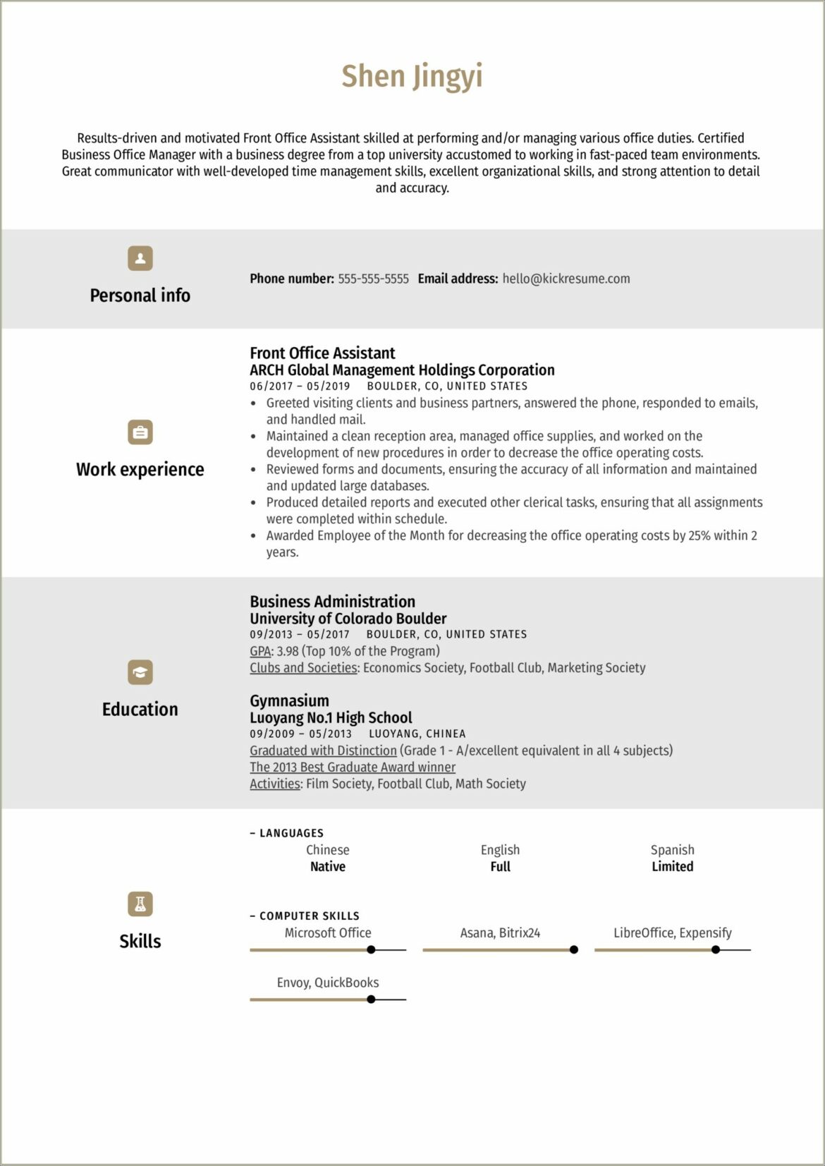 Customer Service Skills Front Desk Resume