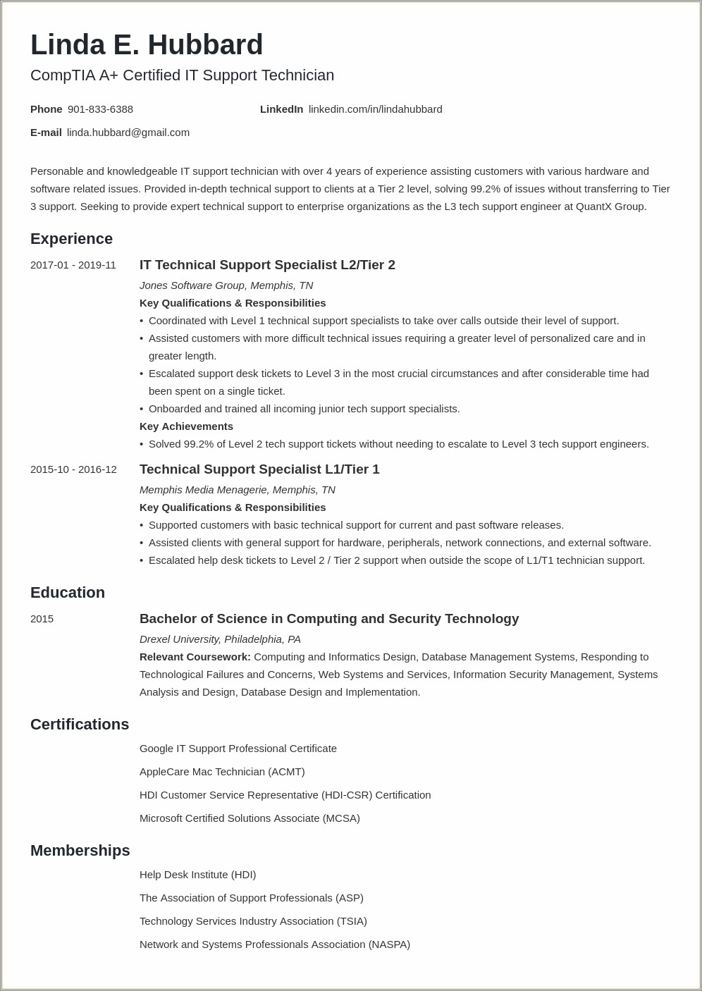 Customer Support Job Computer Science Student Resume