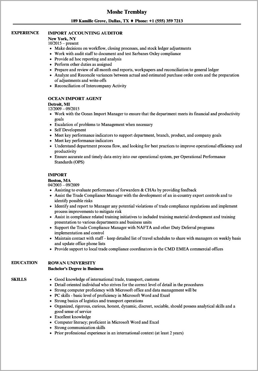 Customs And Boder Protection Resume Sample