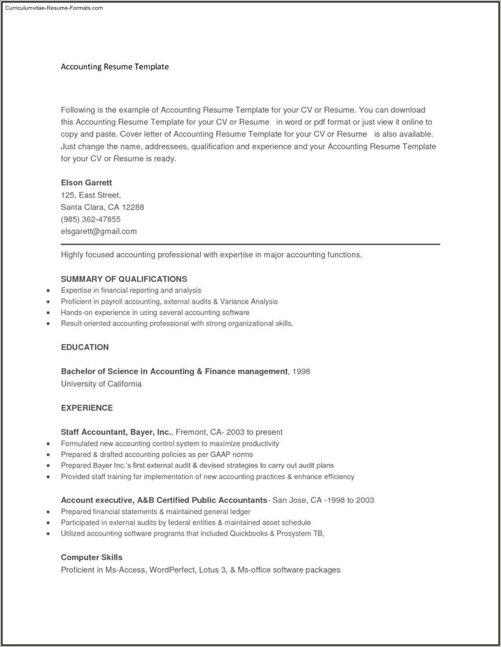 Cut And Paste Resume Template Online