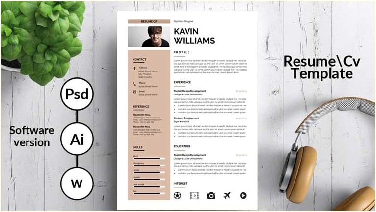 Cute Resume Templates Blakc And Gold