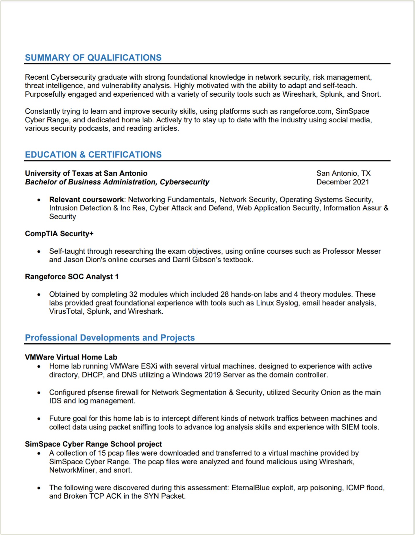 Cyber Security Risk Management Analyst Resume