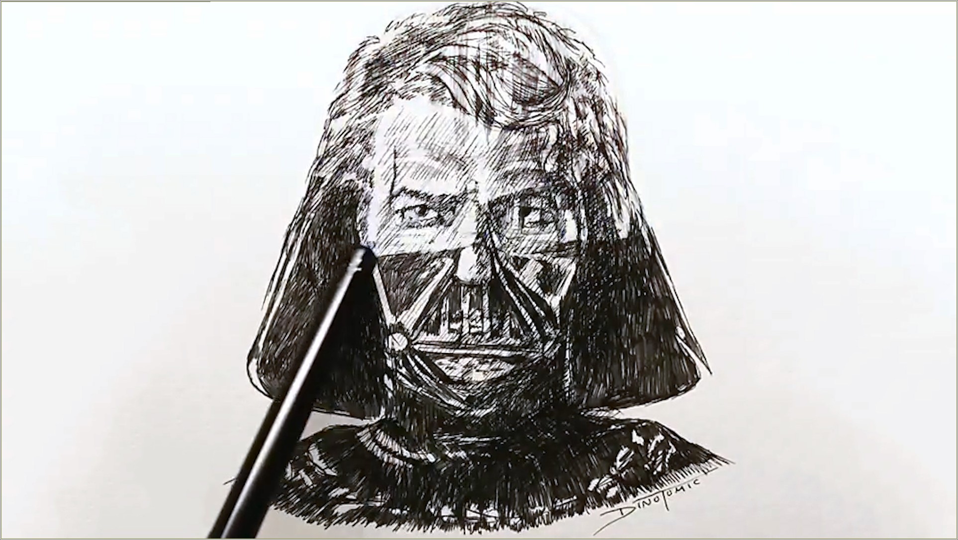 Darth Vader Resume At Job Interview Drawing