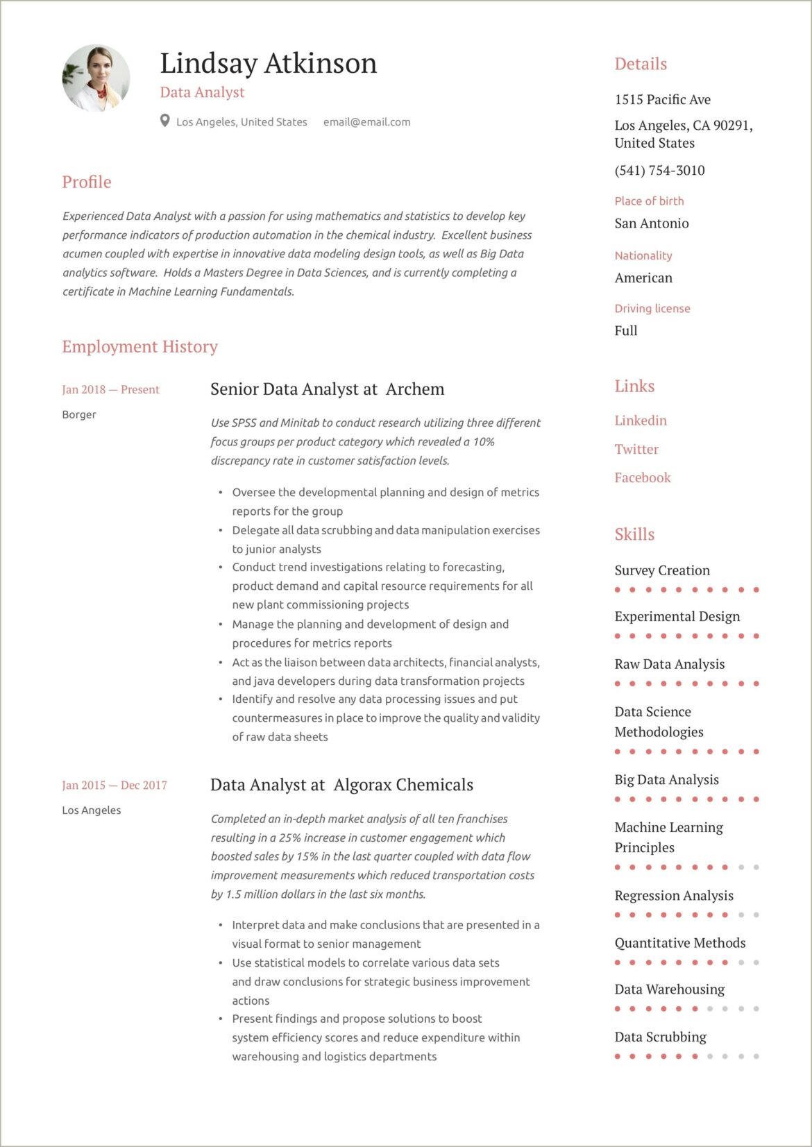 Data Handling As A Skill On Resume