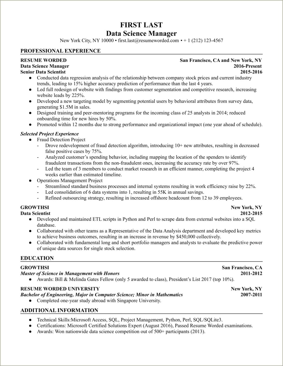 Data Scientist Jobs Resume Must Points