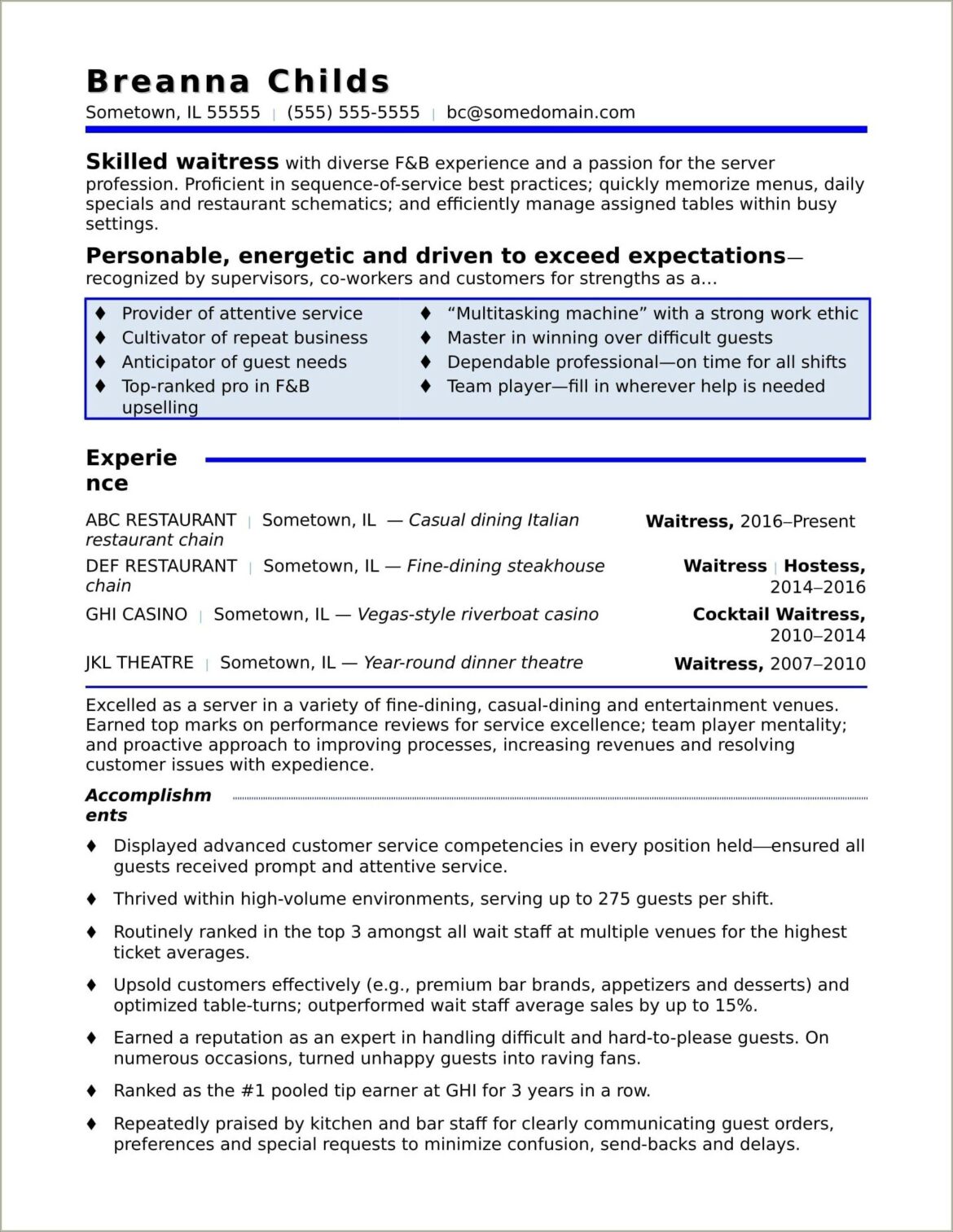 Dealer At A Casino Resume Examples