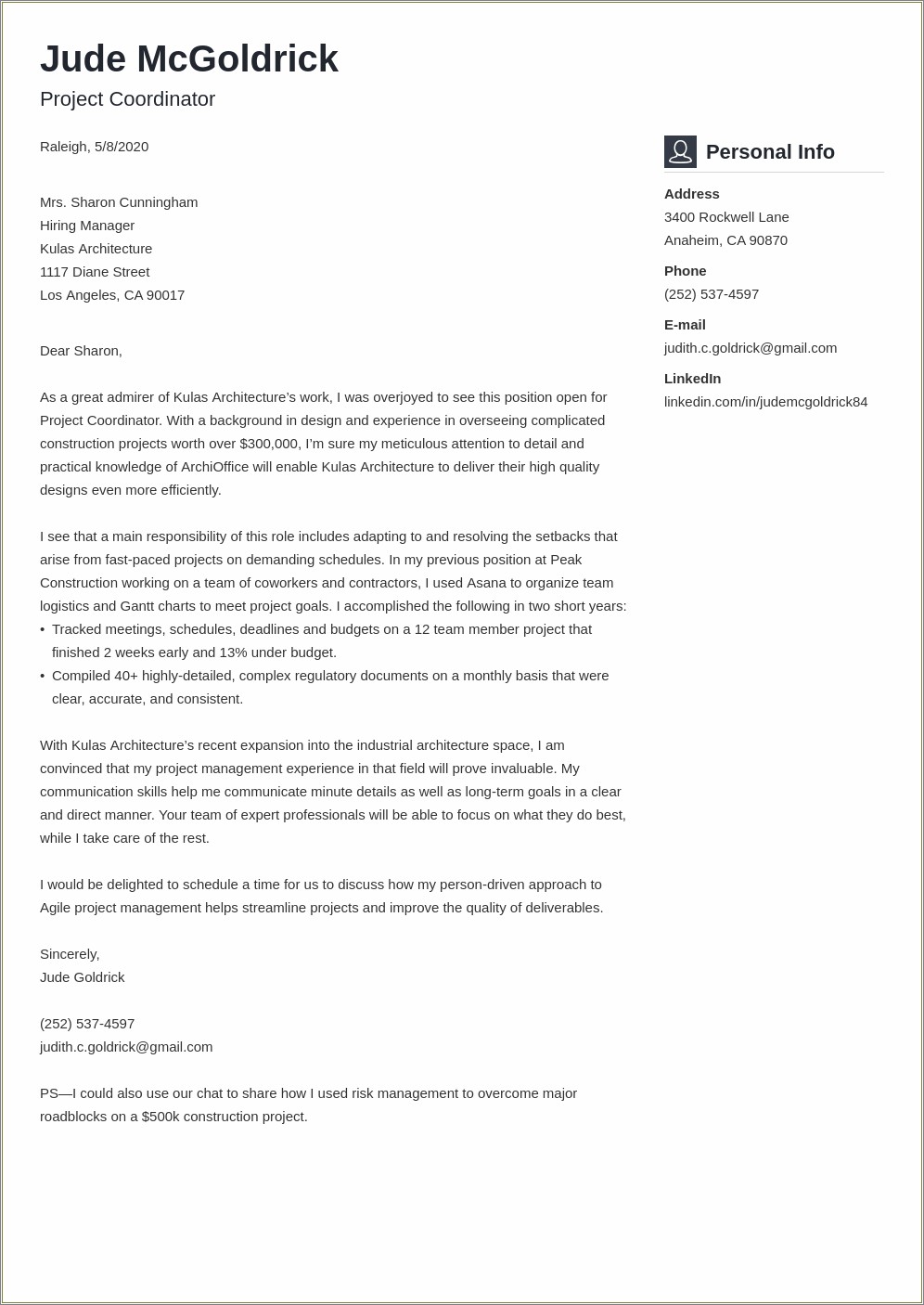 Demand Planner Resume Cover Letter Examples