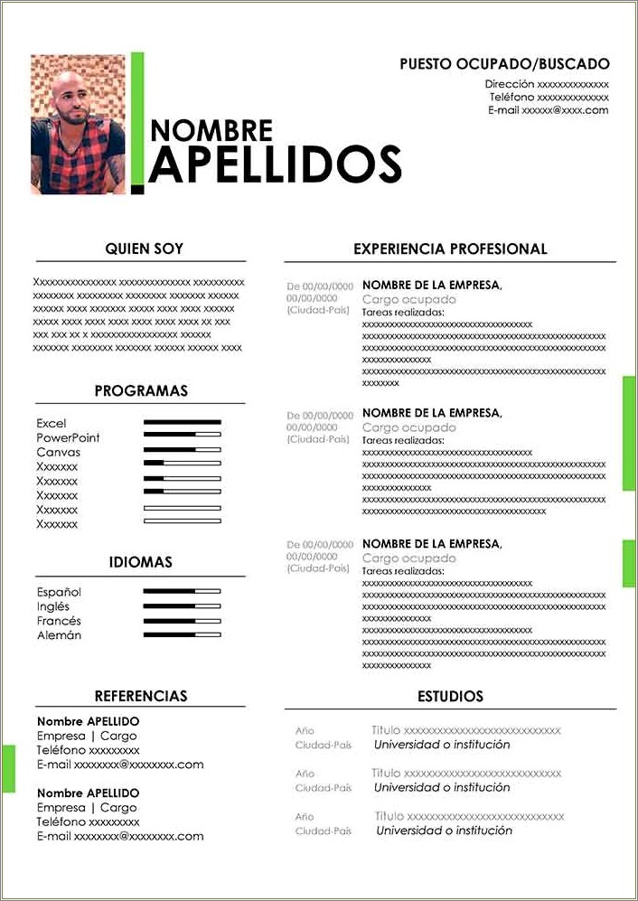 Descargar Modelos De Resumen Curricular En Word