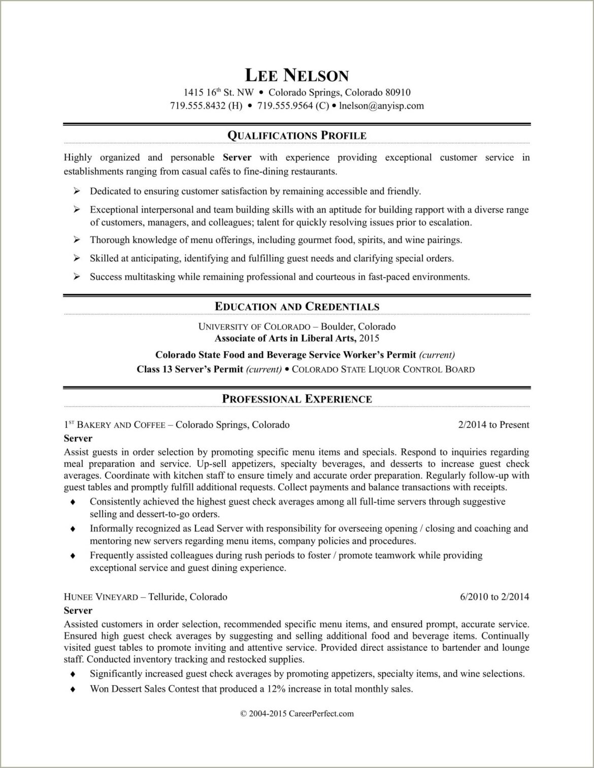 Describe Fast Food Management Experience On A Resume