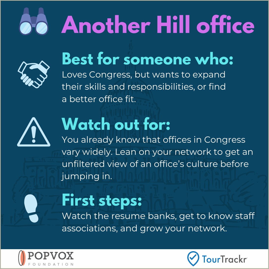 Describing Work In Congressman's Office For Resume