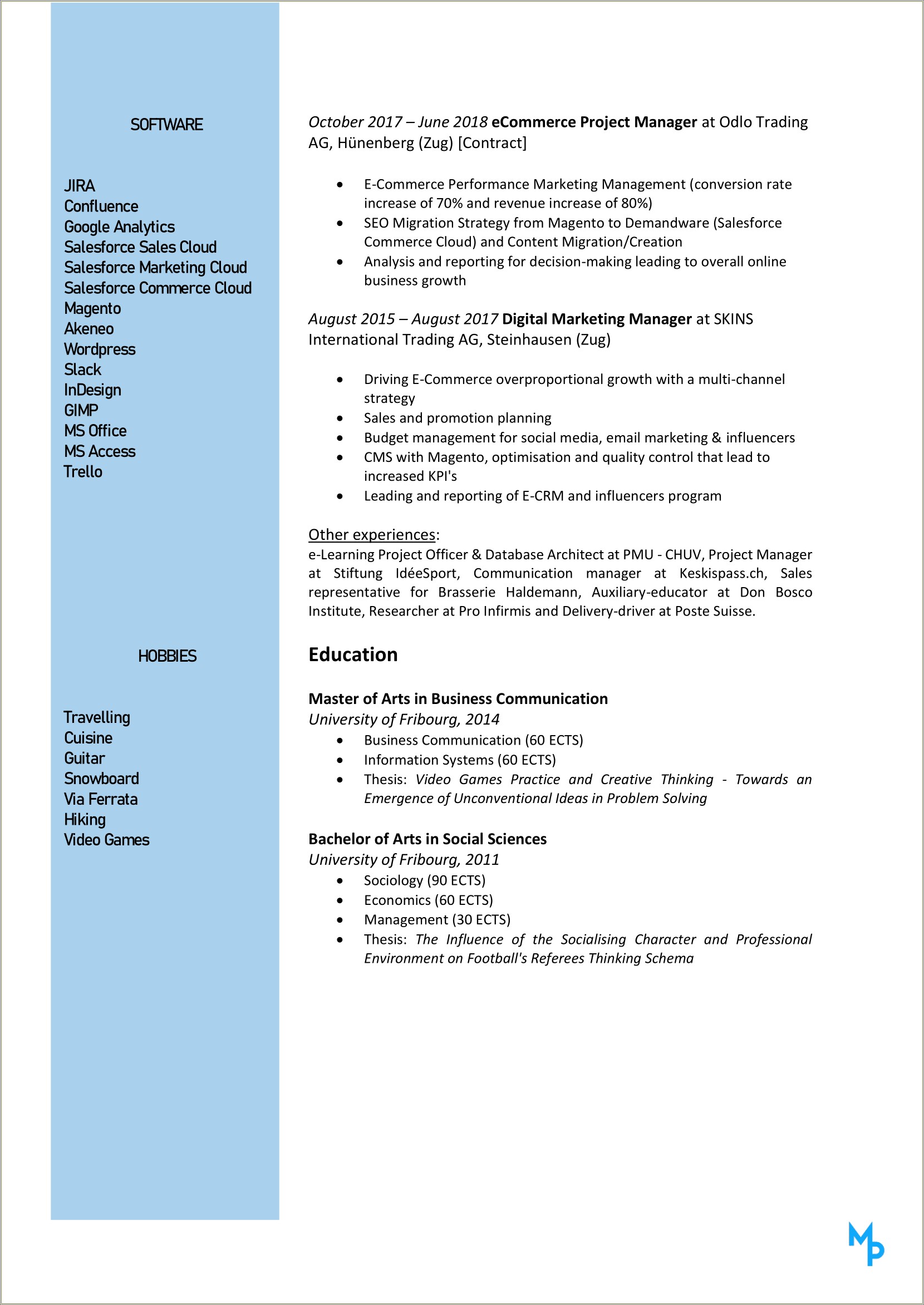 Description For Sales And Trading On Resume