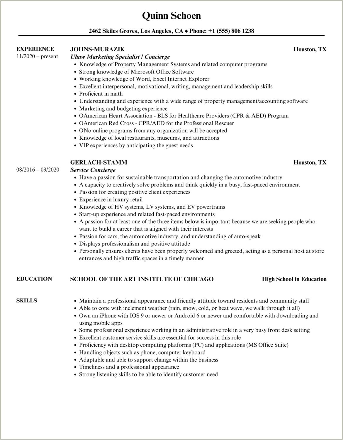 Description For Tanning Consultant On Resume