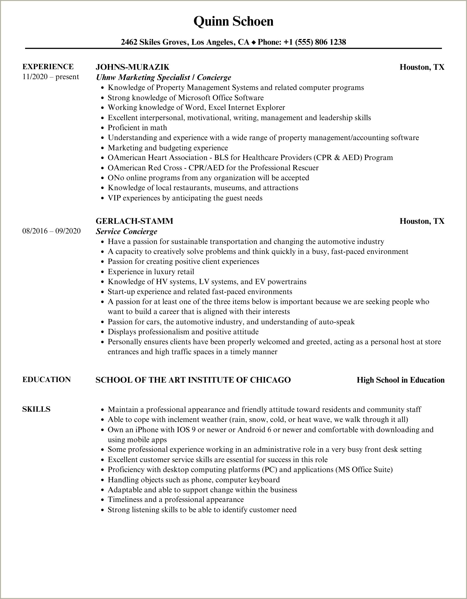 Description For Tanning Consultant On Resume