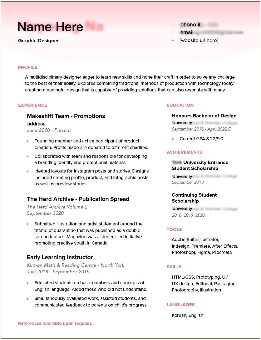 Description Of A Graphic Designer For Resume