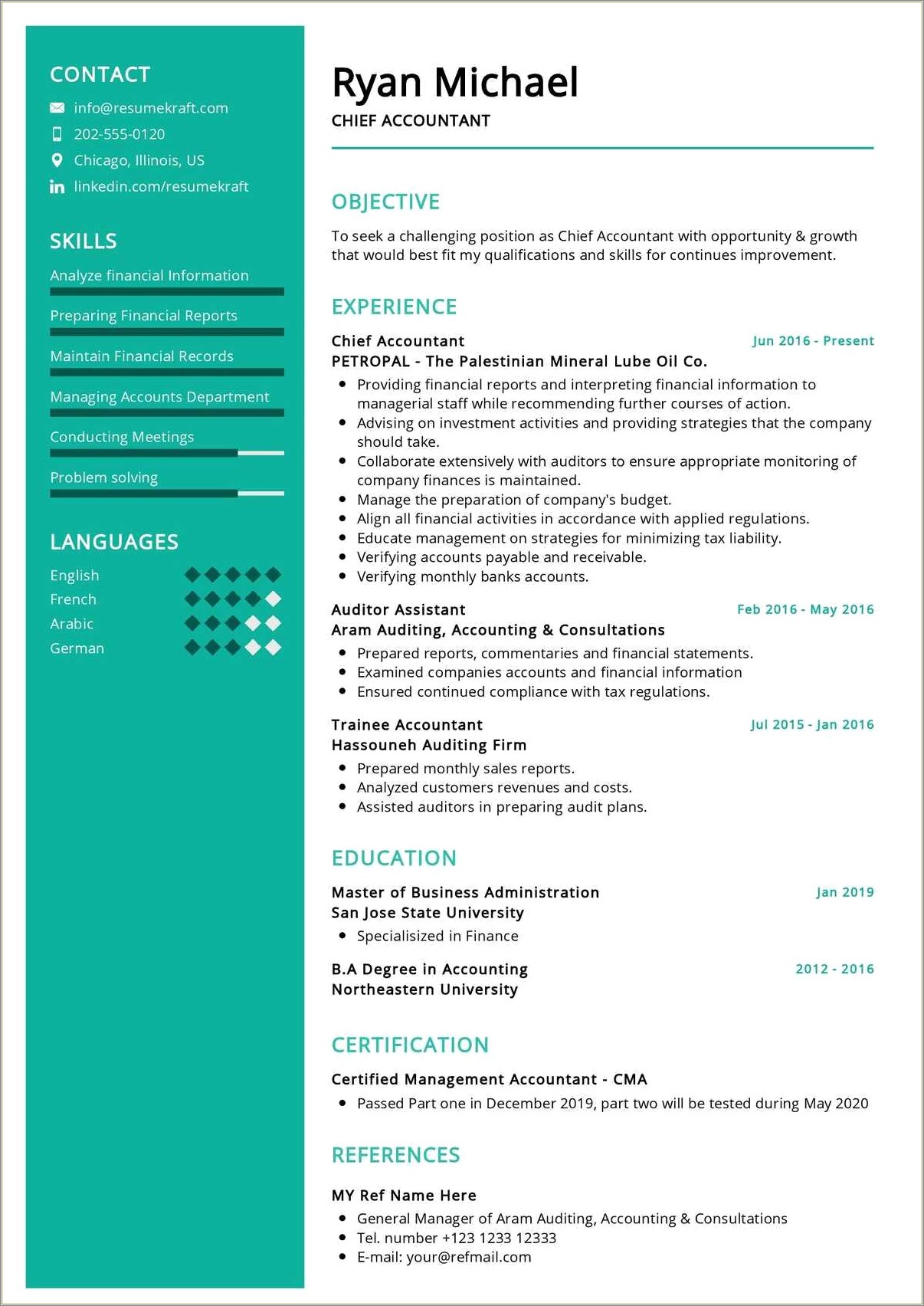 Description Of Education Accounting On Resume