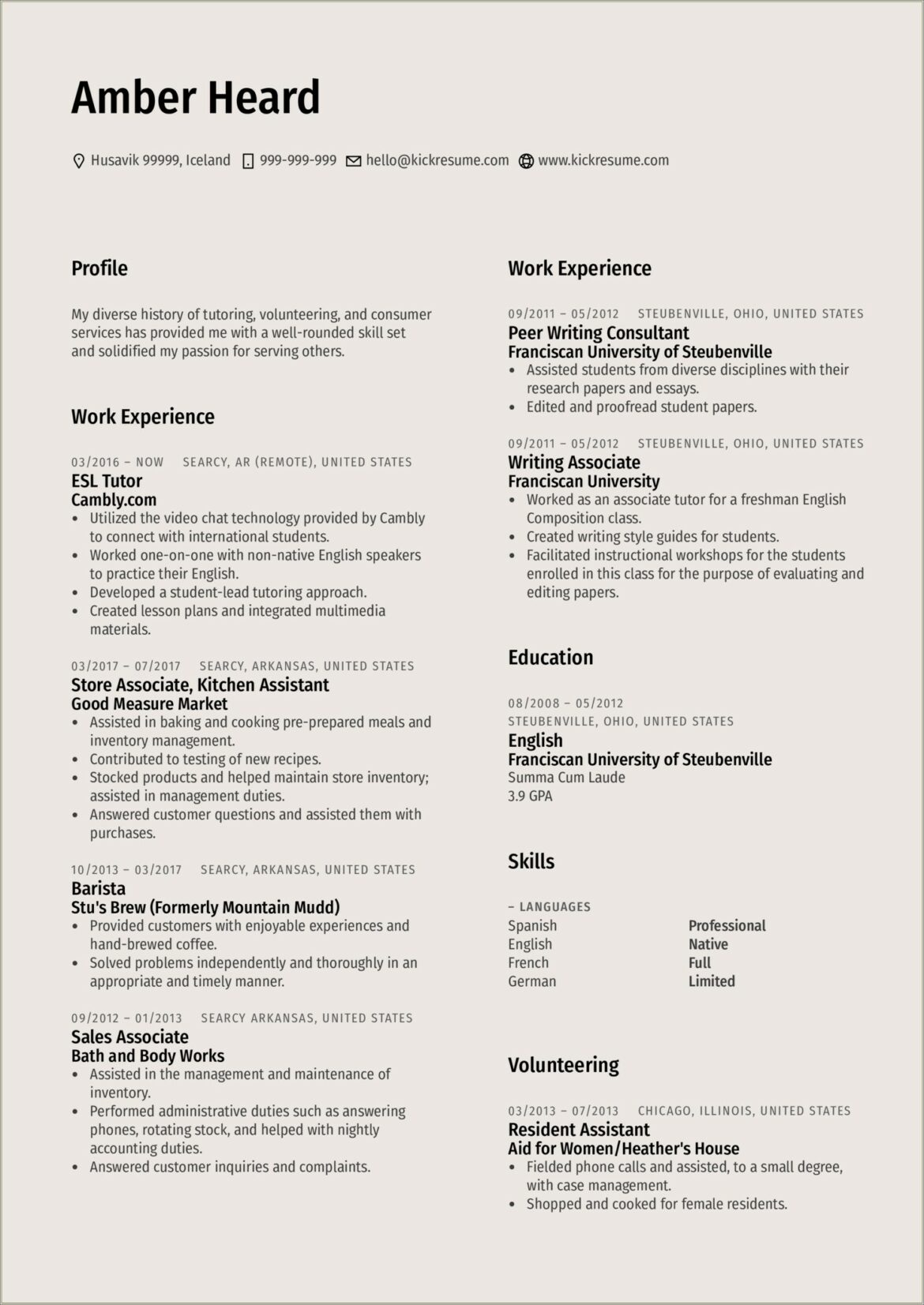 Description Of Resident Assistant For Resume