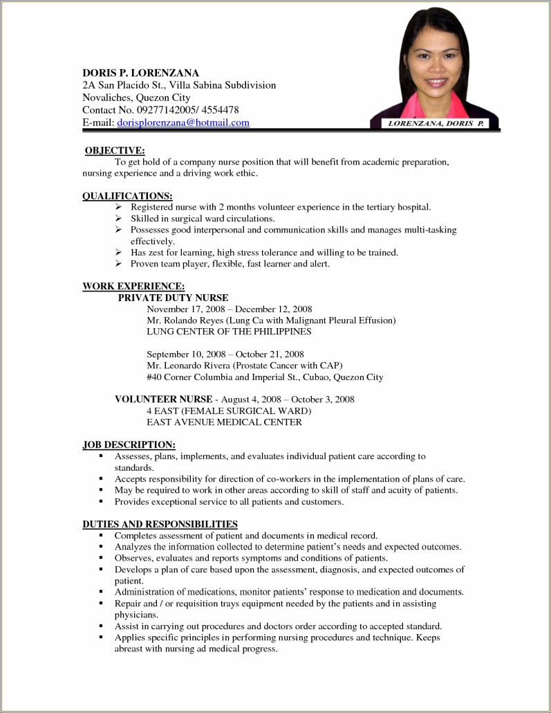 Description Resume Examples Trackid Sp 006