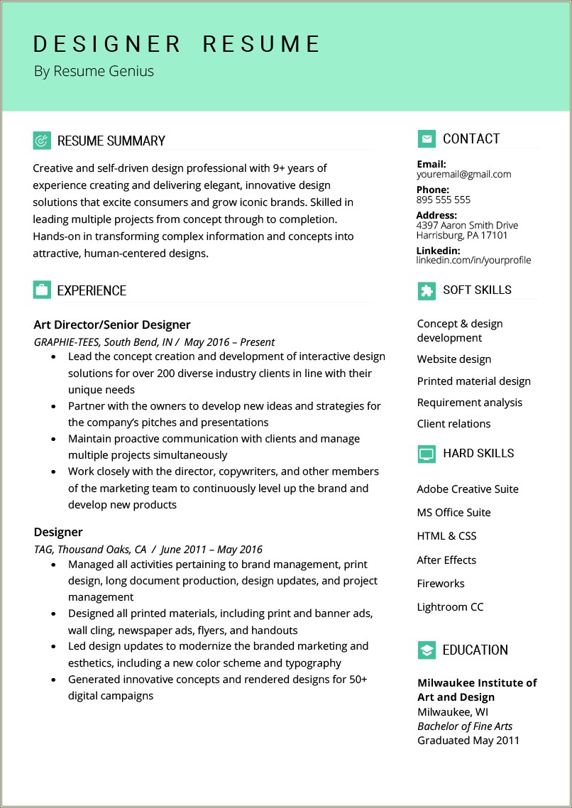 Design Assistant Job Description For Resume