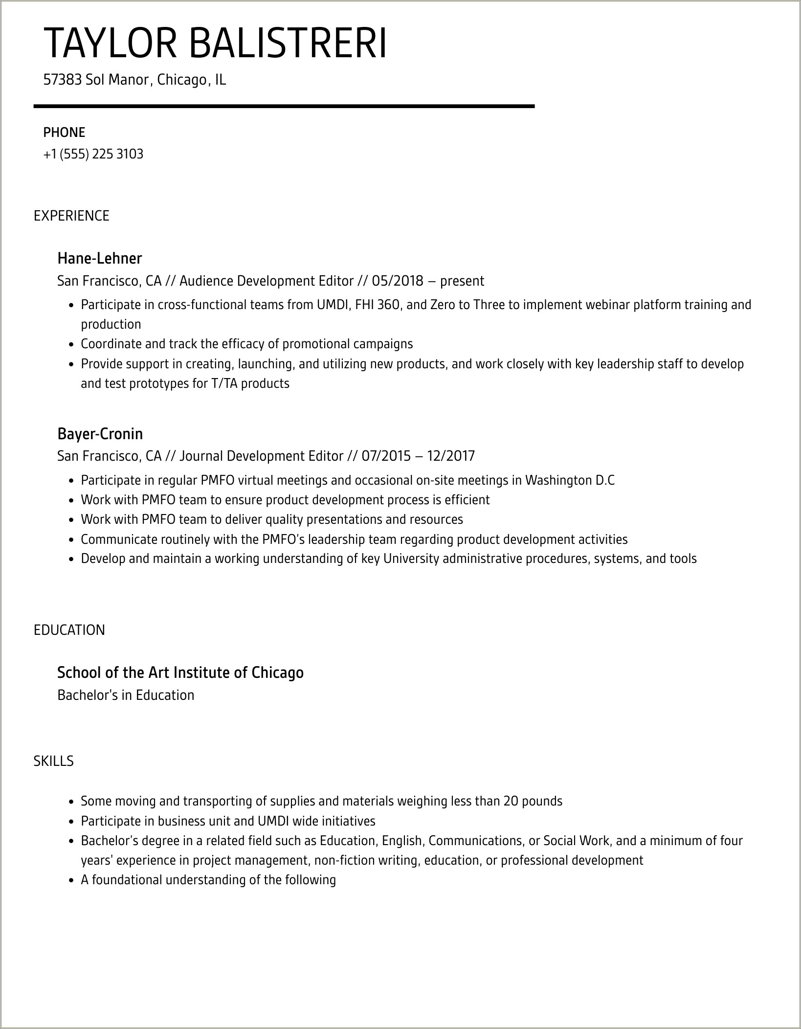 Developmental Editor Summary Example On Resume