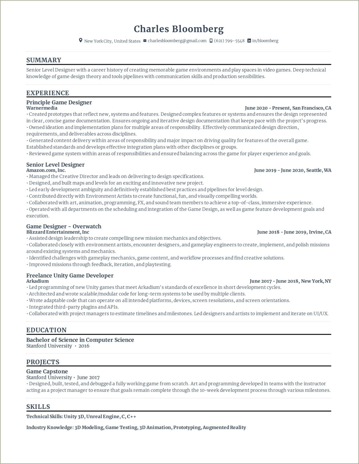 Devloper Resume Put Personal Website On Projects