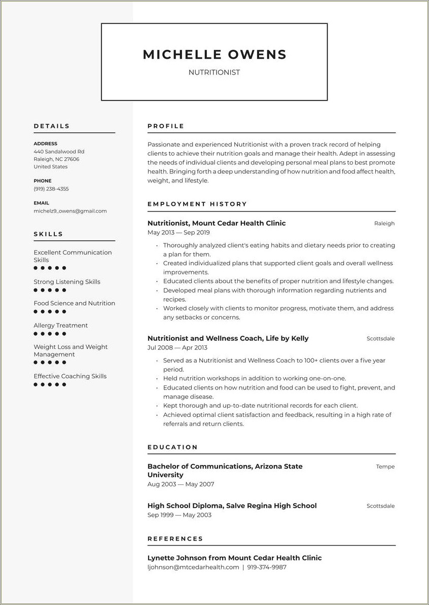 Dietary Supervisor Job Description For Resume