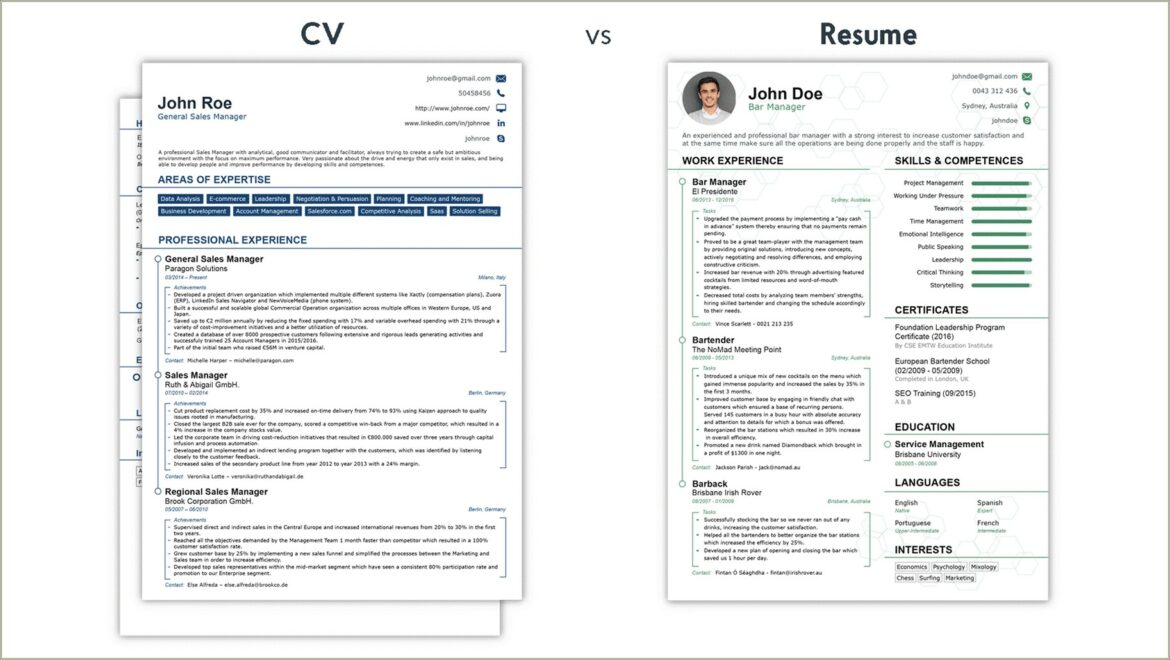 Difference Between Job Application Form And Resume