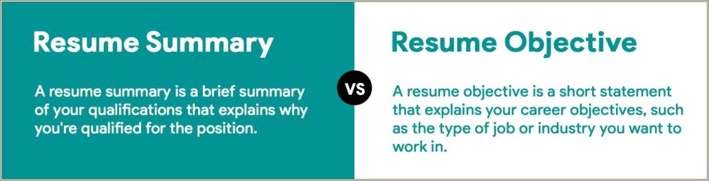Difference Between Resume Summary And Objective