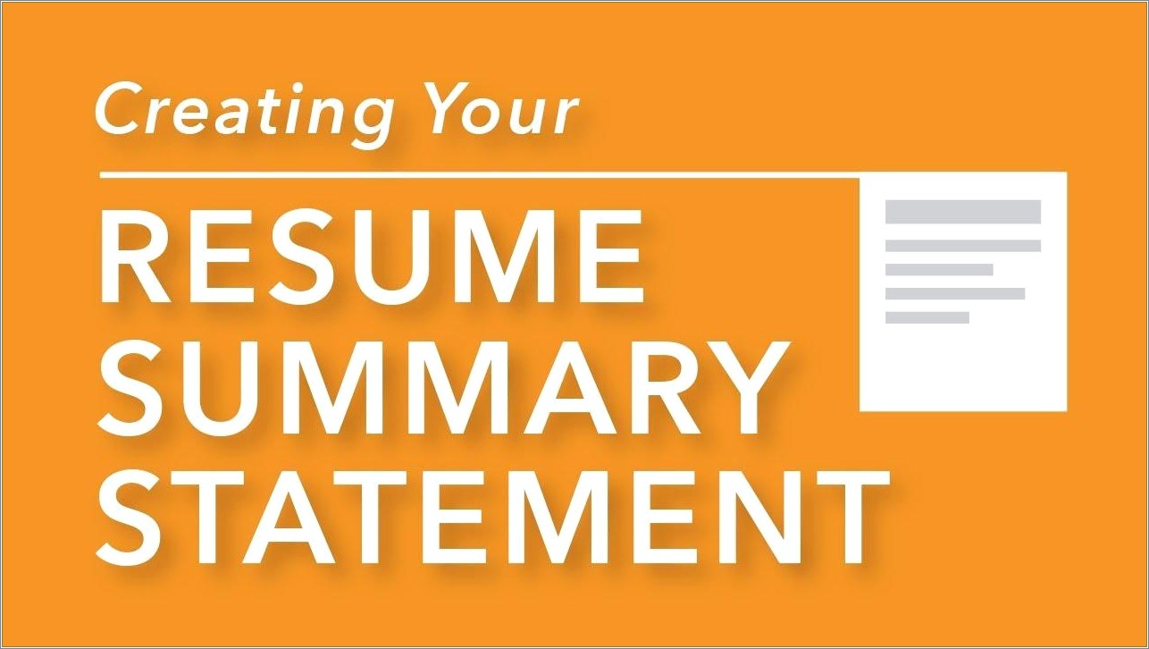 Difference Between Summary And Profile For Resume