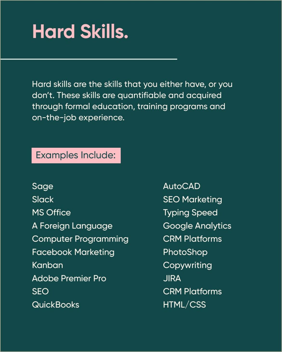 Different Categories Of Skills For A Resume